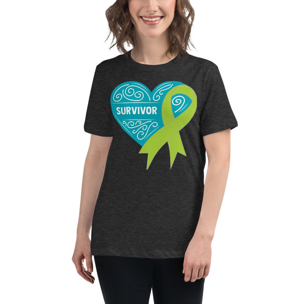 Survivor Teal Non Hodgkin Lymphoma Cancer -- Womens Relaxed T Shirt