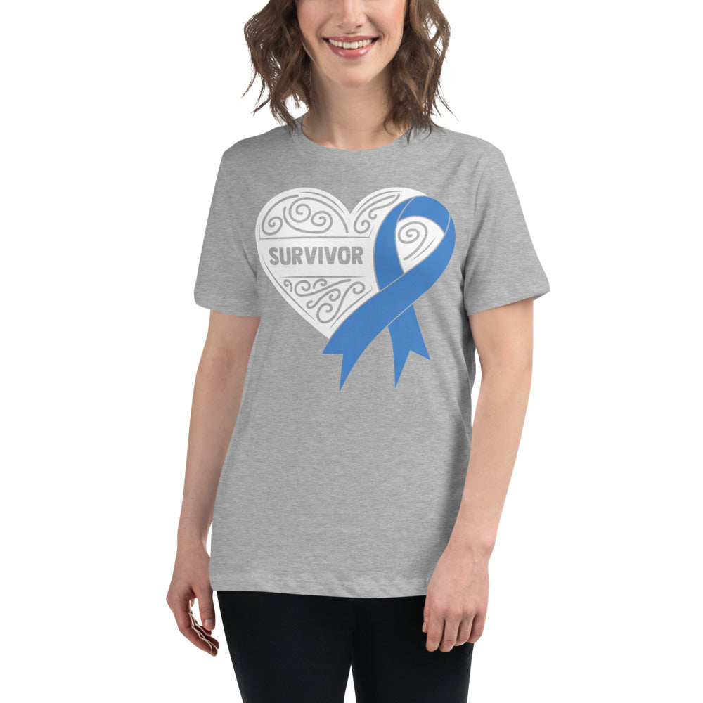 Survivor White Colon Cancer -- Womens Relaxed T Shirt