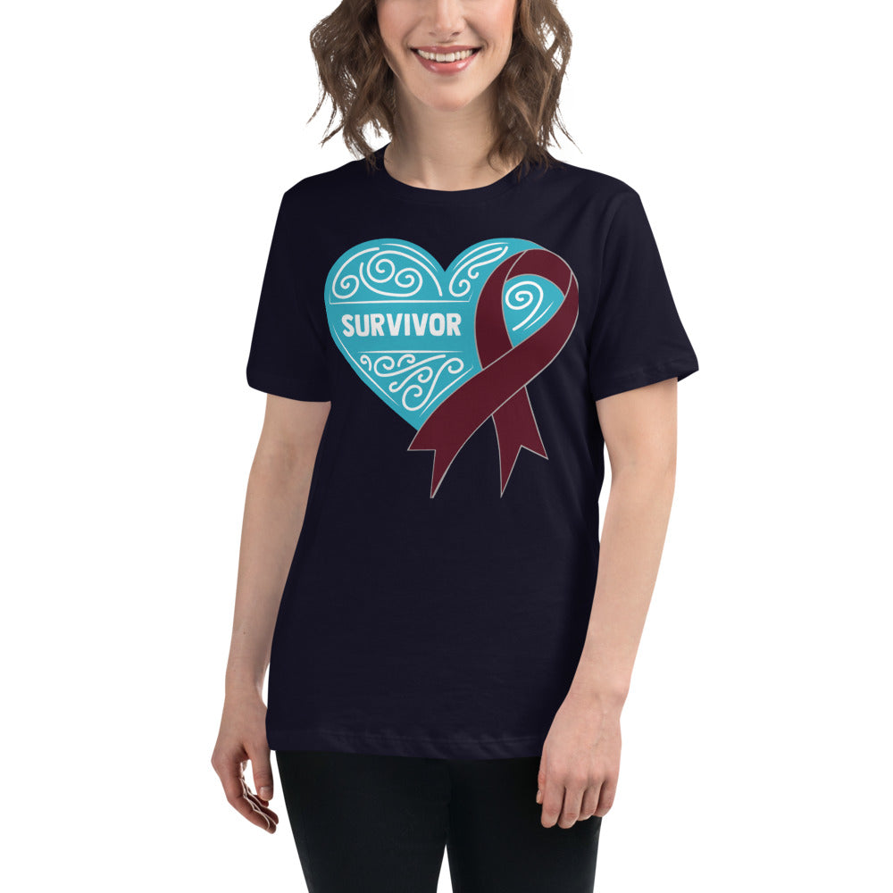 Survivor Teal Multiple Myeloma Cancer -- Womens Relaxed T Shirt