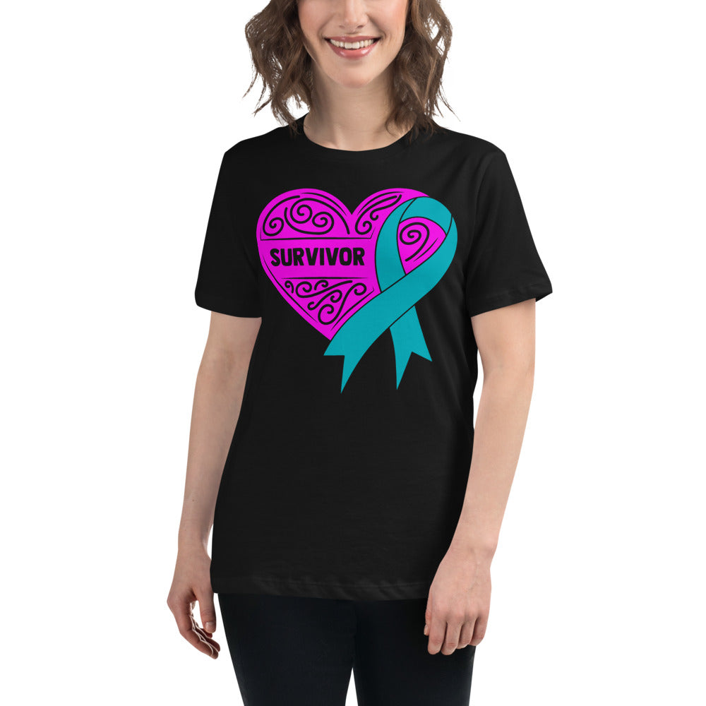 Survivor Pink Ovarian Cancer -- Womens Relaxed T Shirt