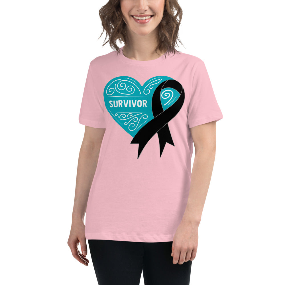 Survivor Teal Skin Cancer -- Womens Relaxed T Shirt