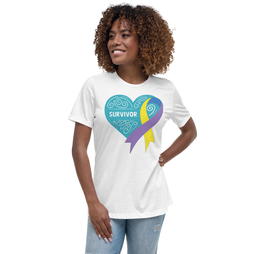 Survivor Teal Bladder Cancer -- Womens Relaxed T Shirt