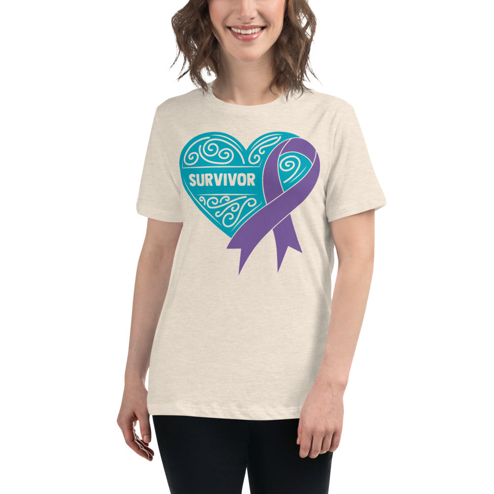 Survivor Teal All Cancers -- Womens Relaxed T Shirt