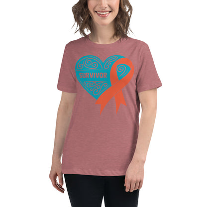 Survivor Teal Kidney Cancer -- Womens Relaxed T Shirt