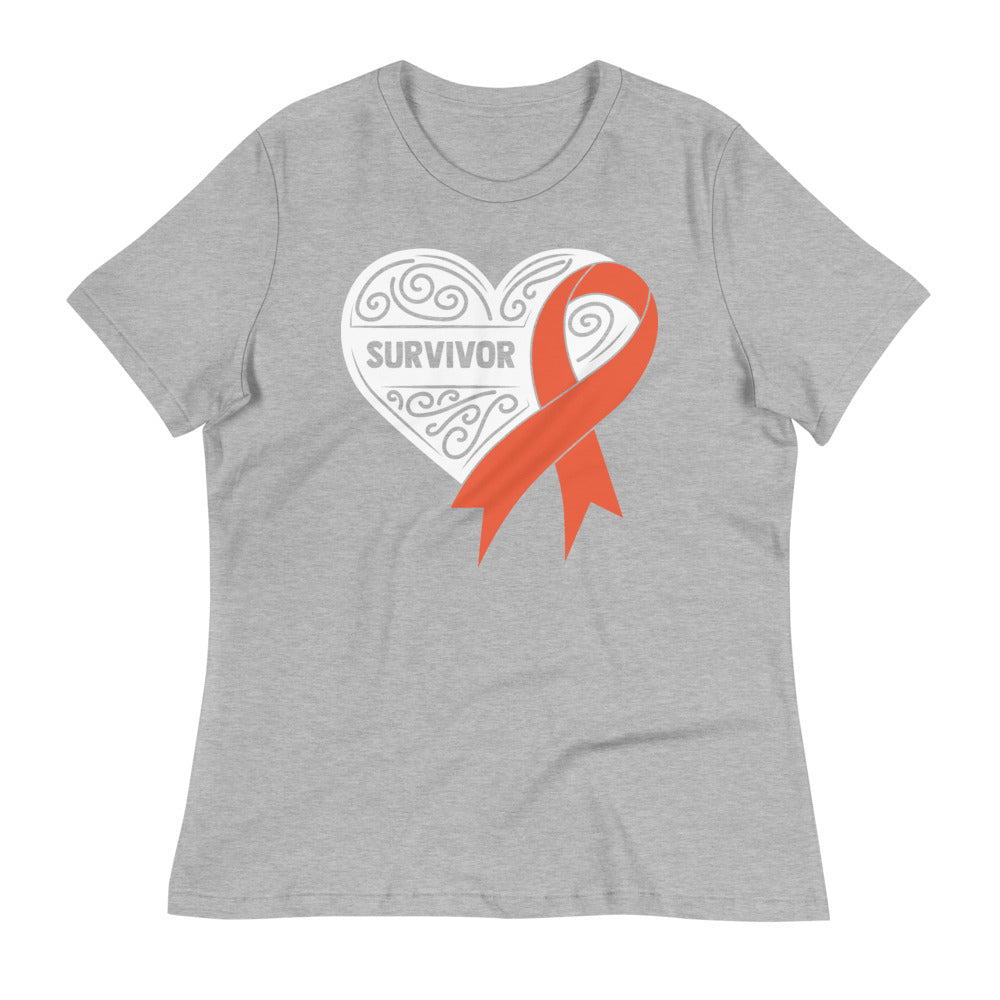 Survivor White Kidney Cancer -- Womens Relaxed T Shirt