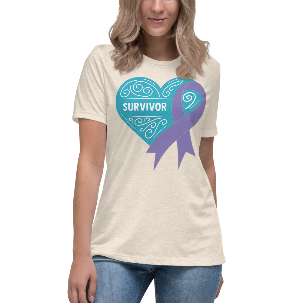 Survivor Teal Hodgkin Lymphoma Cancer -- Womens Relaxed T Shirt