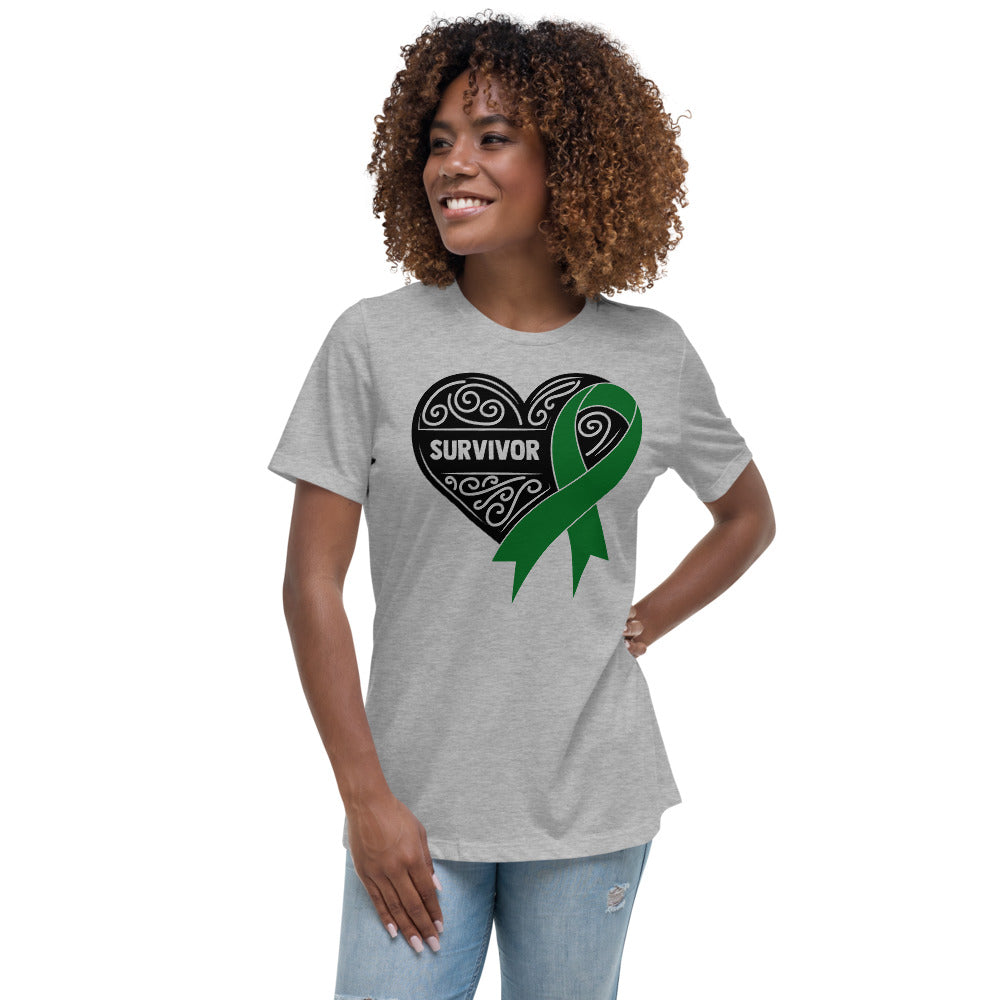 Survivor Black Liver Cancer -- Womens Relaxed T Shirt