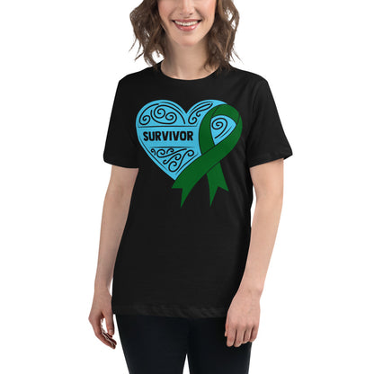 Survivor Blue Liver Cancer -- Womens Relaxed T Shirt