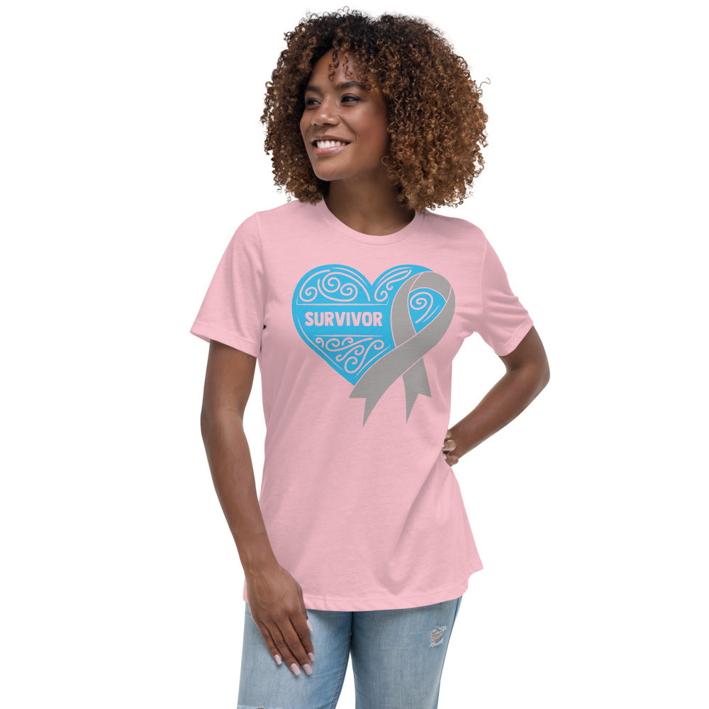 Survivor Blue Brain Cancer -- Womens Relaxed T Shirt