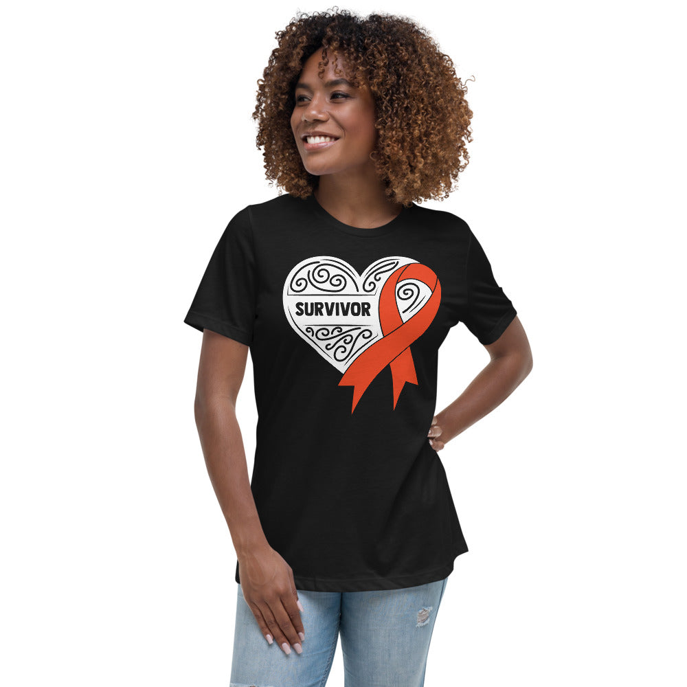 Survivor White Leukemia Cancer -- Womens Relaxed T Shirt