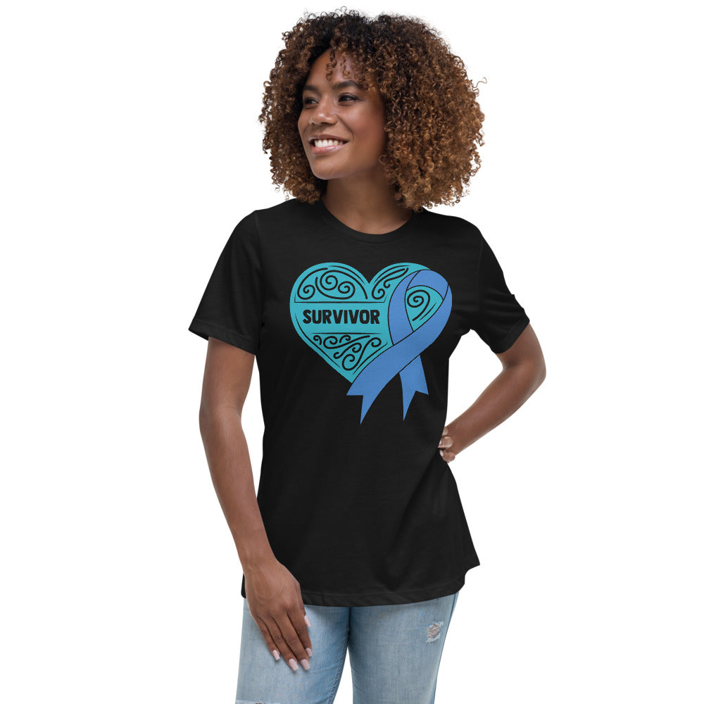 Survivor Teal Colon Cancer -- Womens Relaxed T Shirt