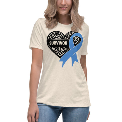 Survivor Black Colon Cancer -- Womens Relaxed T Shirt