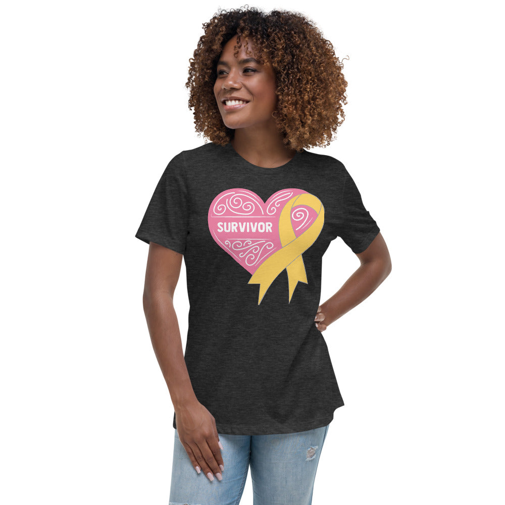 Survivor Pink Childhood Cancer -- Womens Relaxed T Shirt