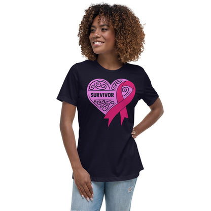 Survivor Pink Breast Cancer -- Womens Relaxed T Shirt