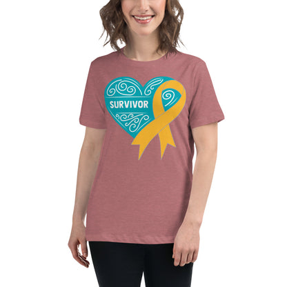 Survivor Teal Appendix Cancer -- Womens Relaxed T Shirt