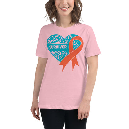 Survivor Teal Kidney Cancer -- Womens Relaxed T Shirt