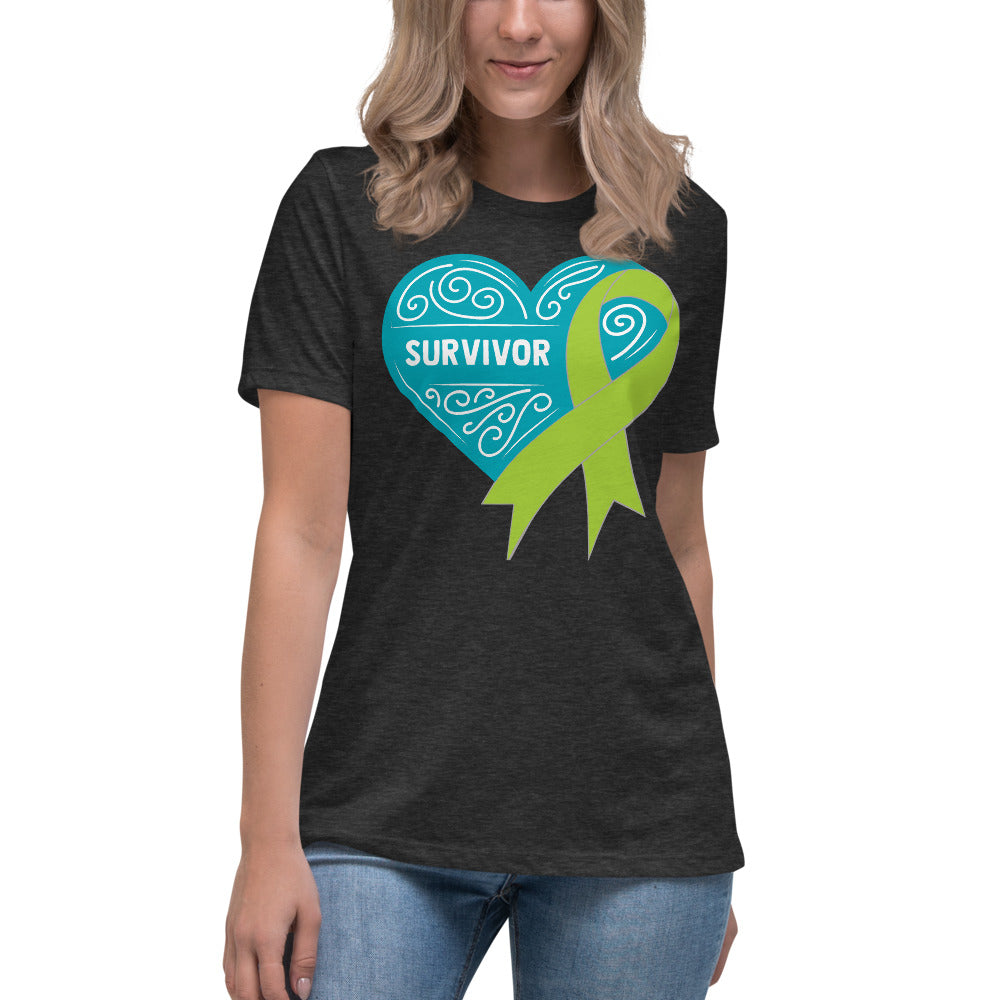 Survivor Teal Non Hodgkin Lymphoma Cancer -- Womens Relaxed T Shirt