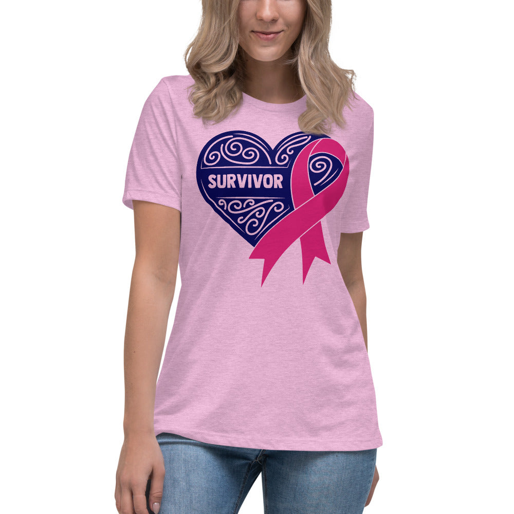 Survivor Pink Breast Cancer -- Womens Relaxed T Shirt