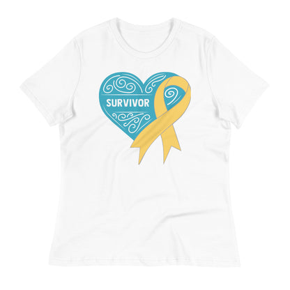 Survivor Teal Childhood Cancer -- Womens Relaxed T Shirt