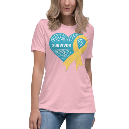 Survivor Teal Childhood Cancer -- Womens Relaxed T Shirt