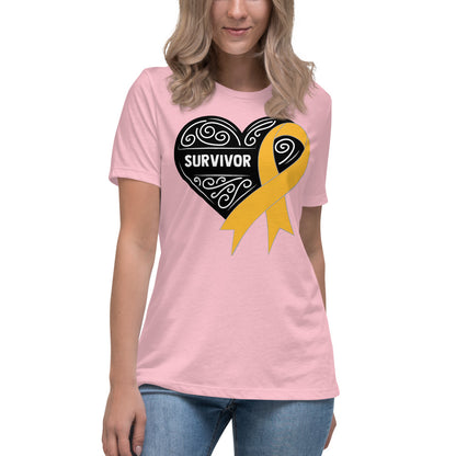 Survivor Black Appendix Cancer -- Womens Relaxed T Shirt