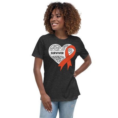 Survivor White Leukemia Cancer -- Womens Relaxed T Shirt