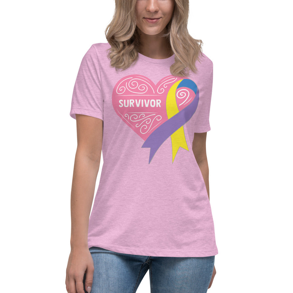 Survivor Pink Bladder Cancer -- Womens Relaxed T Shirt