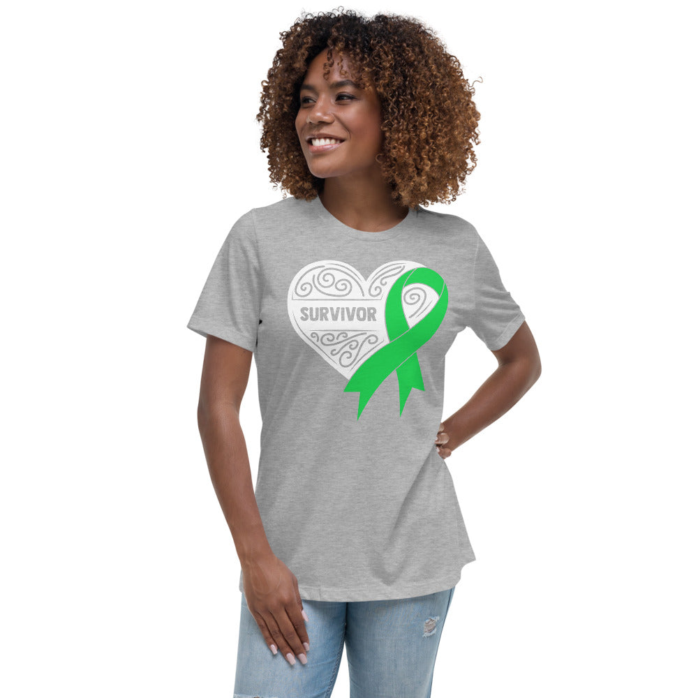 Survivor White Lymphoma Cancer -- Womens Relaxed T Shirt