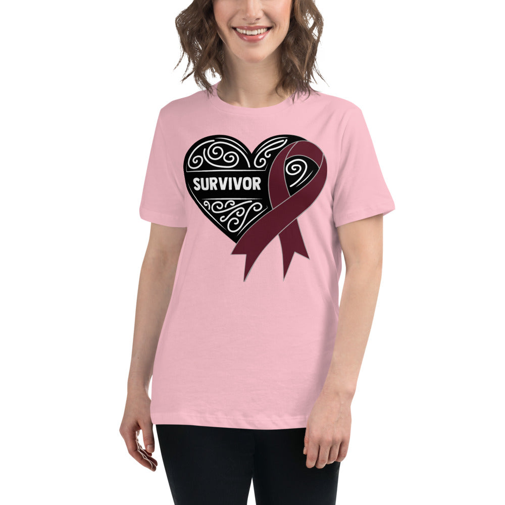 Survivor Black Multiple Myeloma Cancer -- Womens Relaxed T Shirt