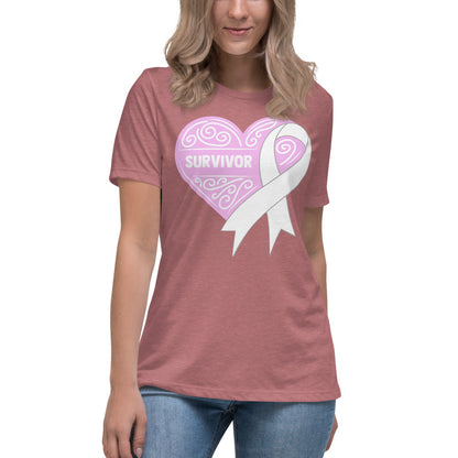 Survivor Pink Lung Cancer -- Womens Relaxed T Shirt