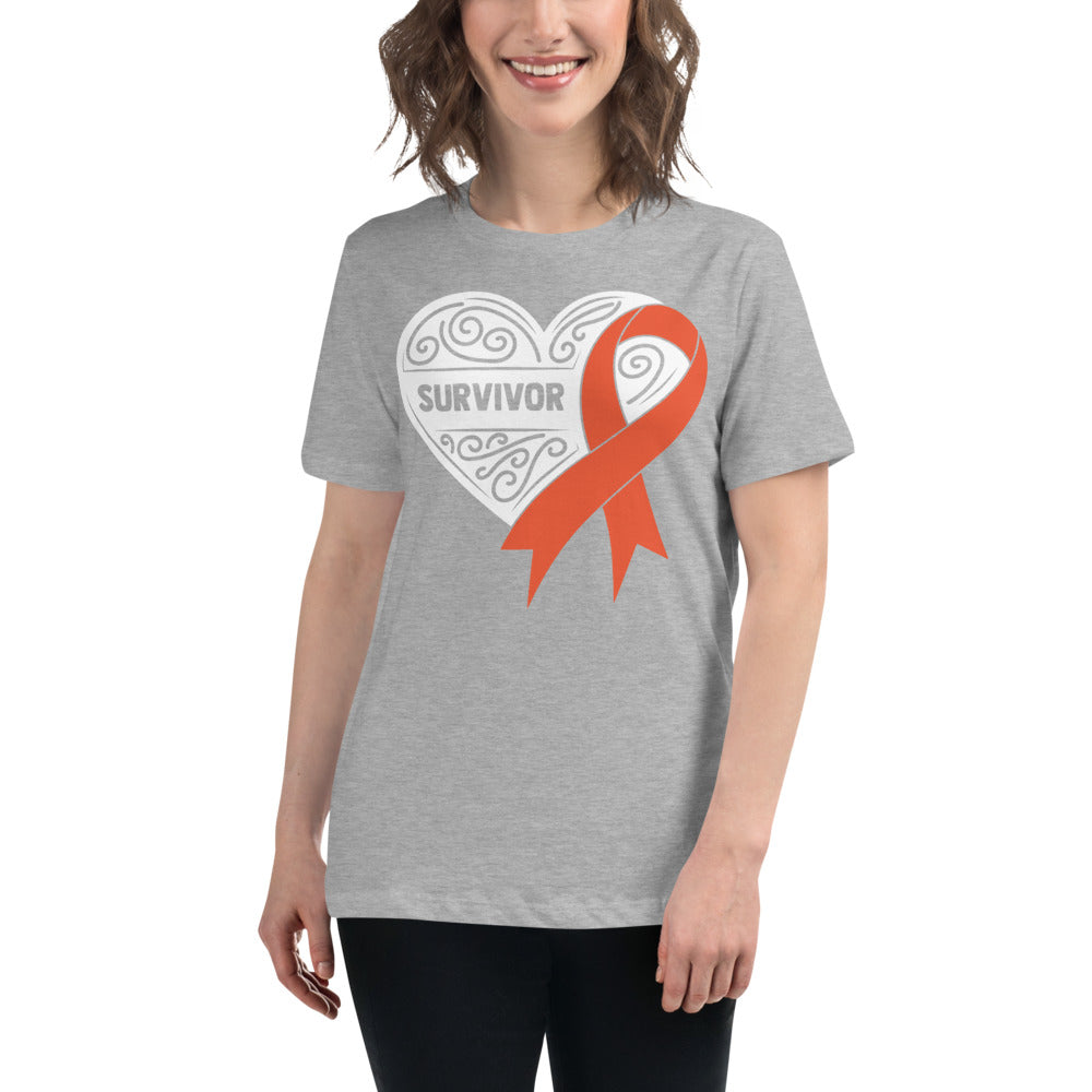 Survivor White Kidney Cancer -- Womens Relaxed T Shirt