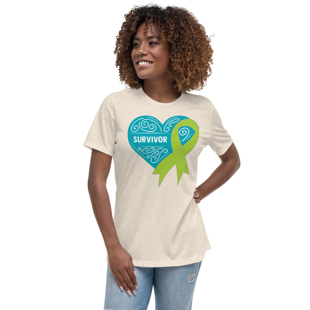 Survivor Teal Non Hodgkin Lymphoma Cancer -- Womens Relaxed T Shirt