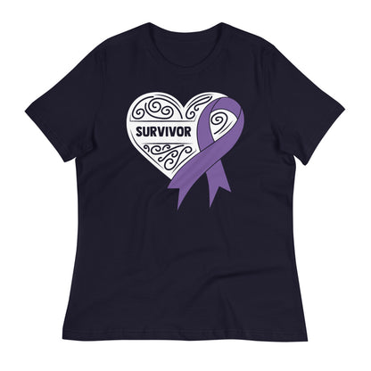 Survivor White All Cancers -- Womens Relaxed T Shirt