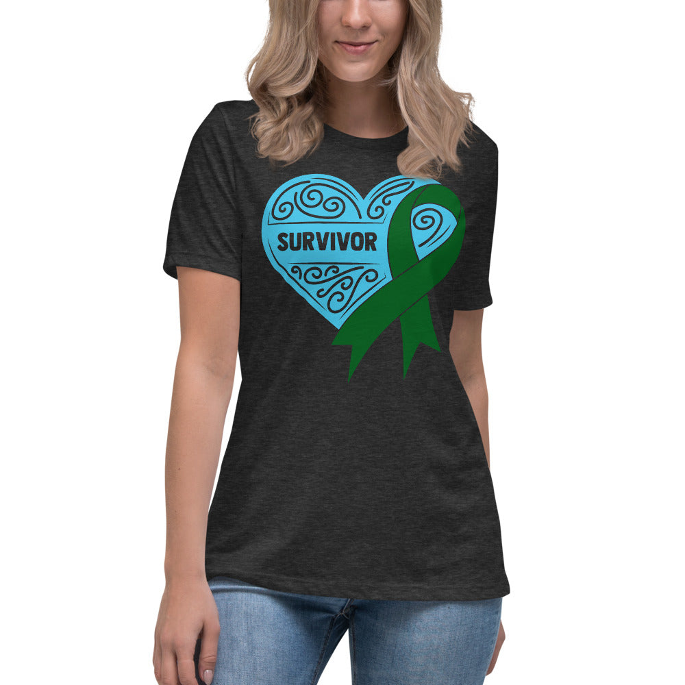 Survivor Blue Liver Cancer -- Womens Relaxed T Shirt