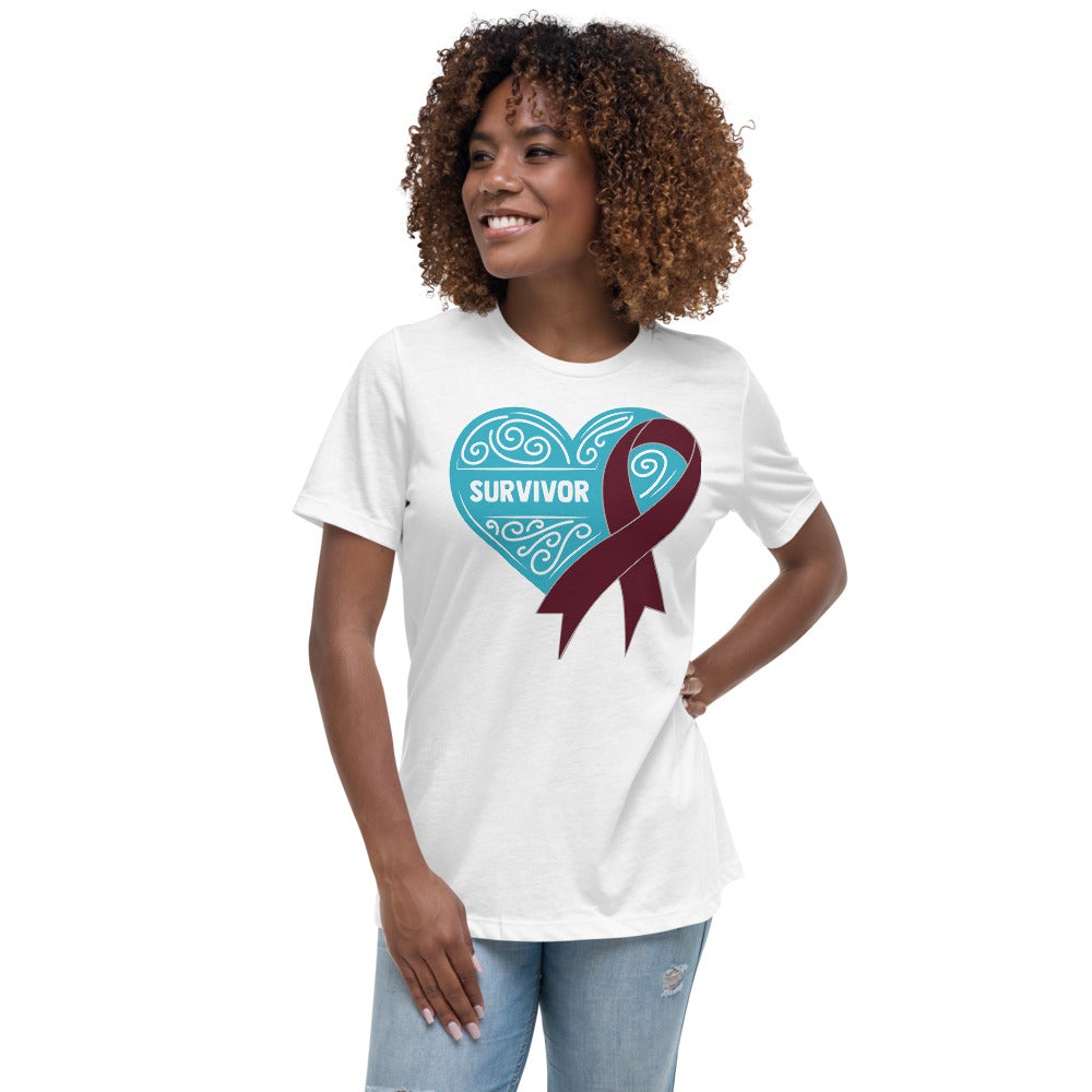 Survivor Teal Multiple Myeloma Cancer -- Womens Relaxed T Shirt