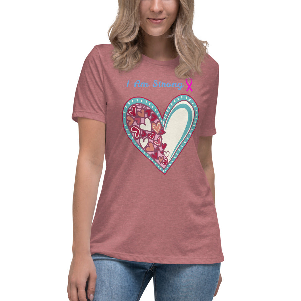 I am strong Blue Heart - Women's Relaxed T-Shirt