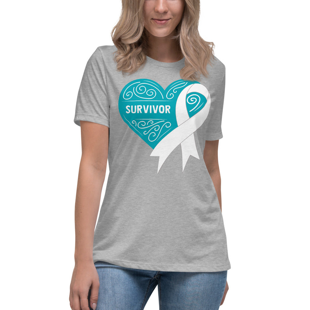 Survivor Teal Lung Cancer -- Womens Relaxed T Shirt