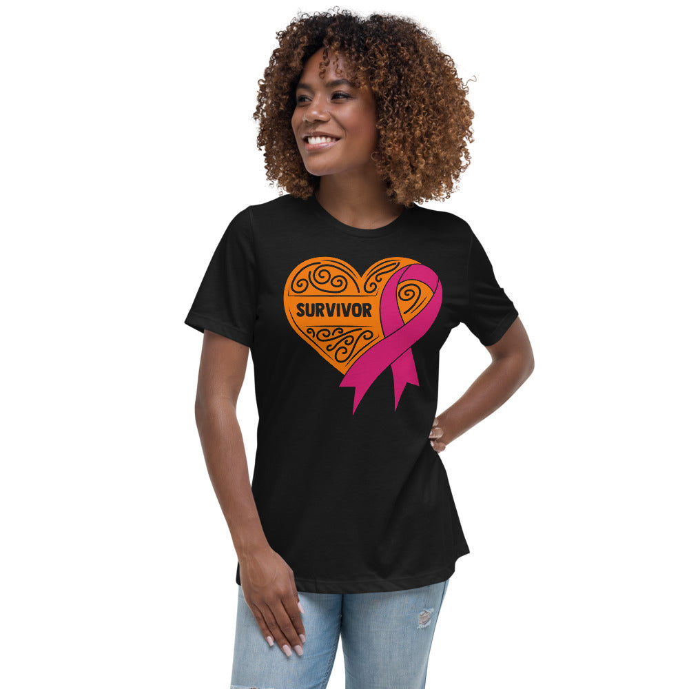 Survivor Orange Breast Cancer -- Womens Relaxed T Shirt