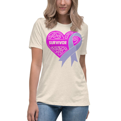 Survivor Pink Stomach Cancer -- Womens Relaxed T Shirt