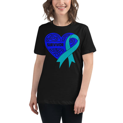 Survivor Royal Blue Ovarian Cancer -- Womens Relaxed T Shirt