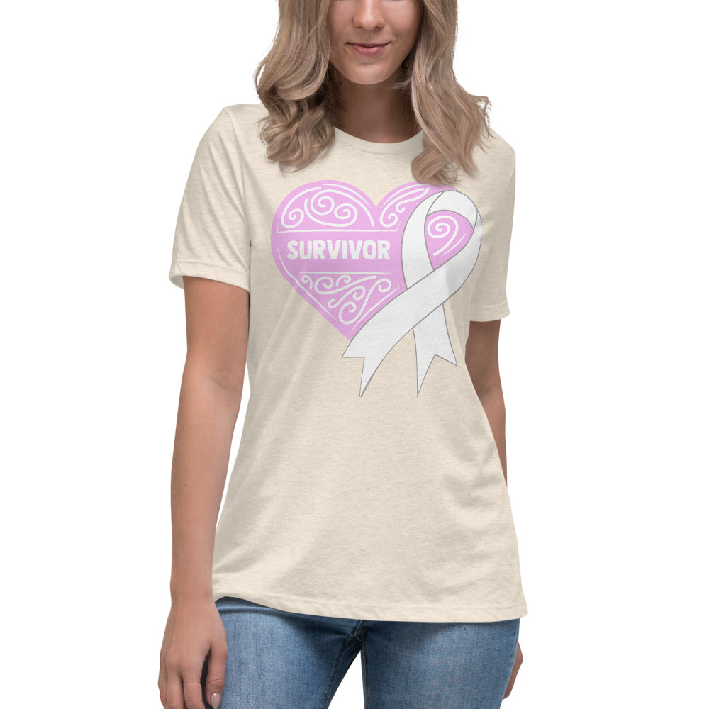 Survivor Pink Lung Cancer -- Womens Relaxed T Shirt