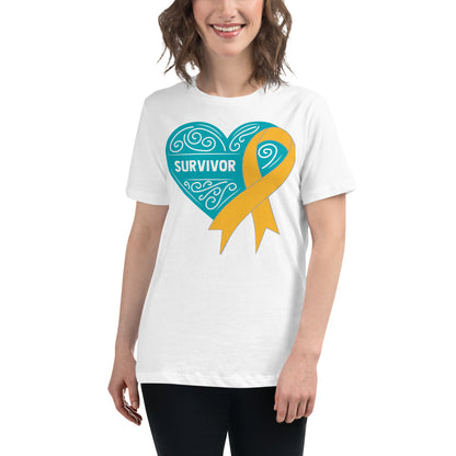 Survivor Teal Appendix Cancer -- Womens Relaxed T Shirt