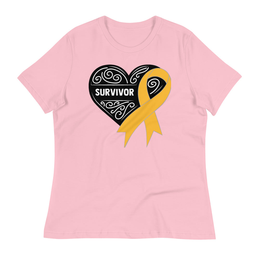 Survivor Black Appendix Cancer -- Womens Relaxed T Shirt