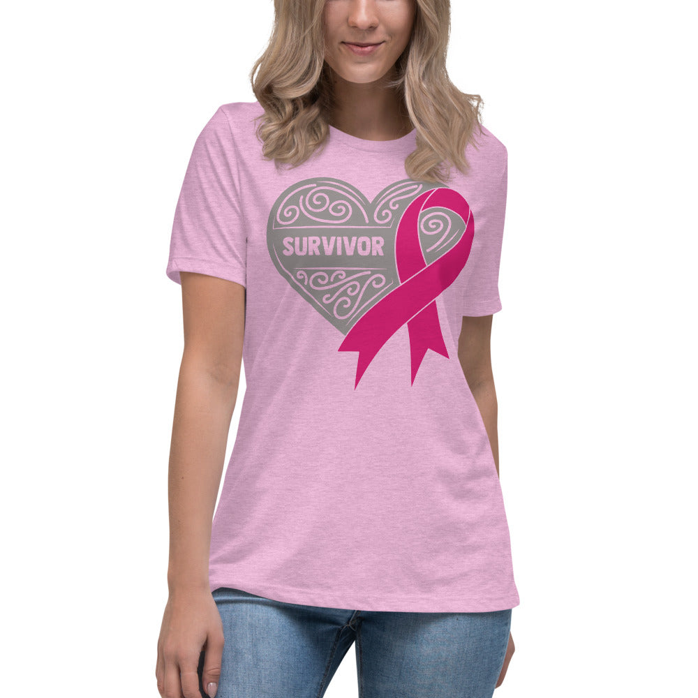 Survivor Grey Breast Cancer -- Womens Relaxed T Shirt