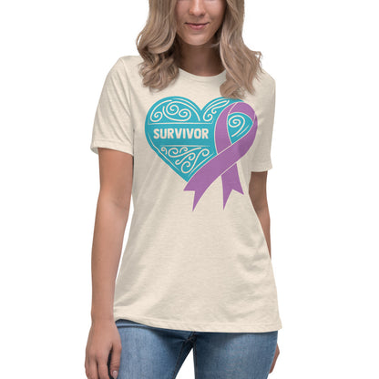 Survivor Teal Pancreatic Cancer -- Womens Relaxed T Shirt