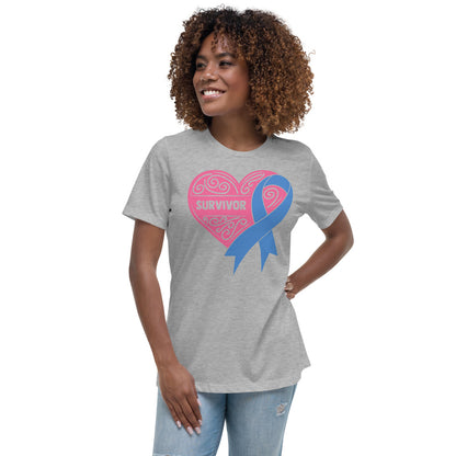 Survivor Pink Colon Cancer -- Womens Relaxed T Shirt