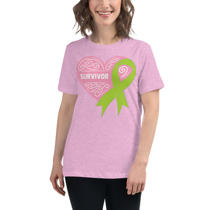 Survivor Pink Non Hodgkin Lymphoma Cancer -- Womens Relaxed T Shirt