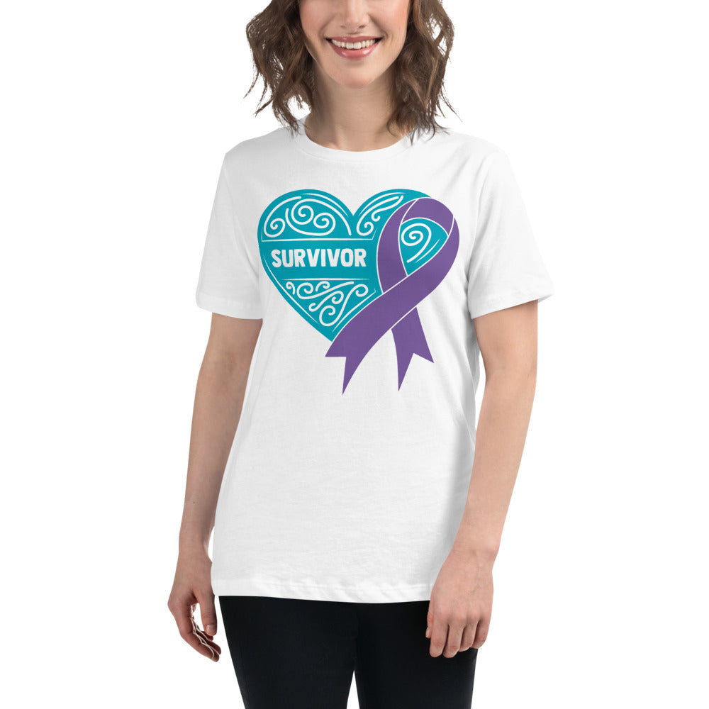 Survivor Teal All Cancers -- Womens Relaxed T Shirt