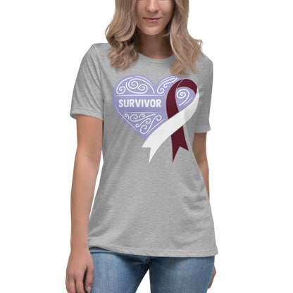 Survivor Lavender Head and Neck Cancer -- Womens Relaxed T Shirt