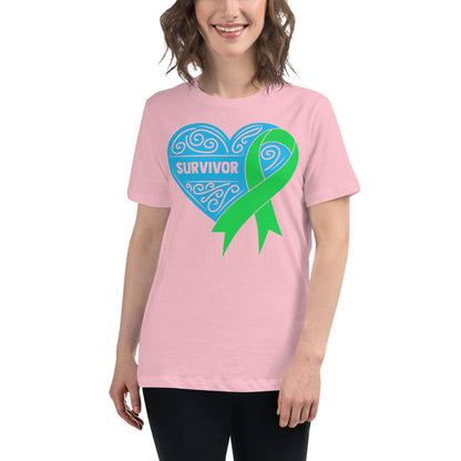 Survivor Blue Lymphoma Cancer -- Womens Relaxed T Shirt